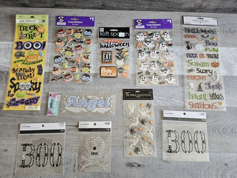 Sticker Lot - Halloween October Ghosts Scrapbooking 3D Stickers Jolee's RARE #2